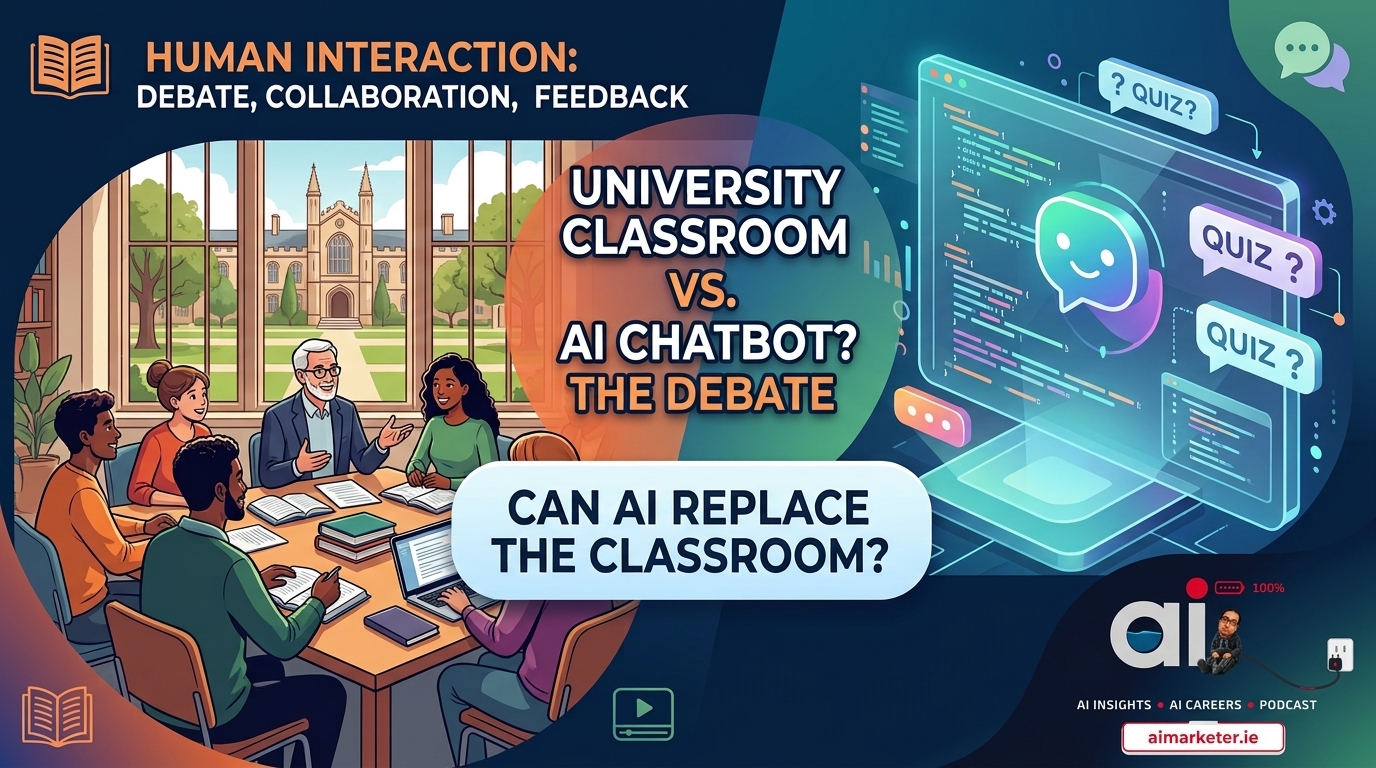 Can an AI chatbot replace a university classroom? — AIMarketer.ie article cover